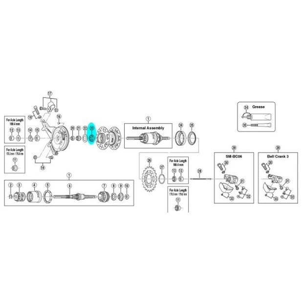 Bague 7 Billes 1/4 Shimano Y32190220 Pour Moyeu SG-3C40 3 Bague 7 Billes 1/4 Shimano Y32190220 Pour Moyeu SG-3C40