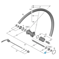 Cône Et Ecrou Droits Shimano Pour Axe De Roue 105 RS300