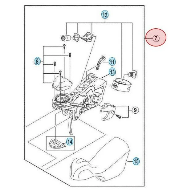 Mécanisme Interne De Manette Shimano Ultegra ST-6700 3 Mécanisme Interne De Manette Shimano Ultegra ST-6700
